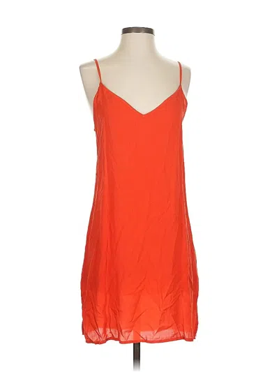 Pre-owned Lacausa Tank Top Orange Plunge Neckline Tops