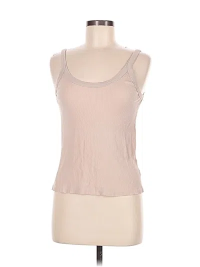 Pre-owned Lacausa Tank Top Tan Halter Neckline Tops