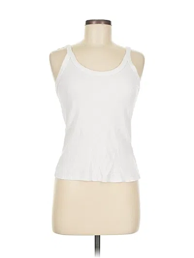 Pre-owned Lacausa Tank Top White Halter Neckline Tops