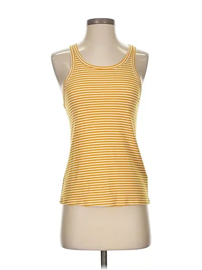 Pre-owned Lacausa Tank Top Yellow Halter Neckline Tops