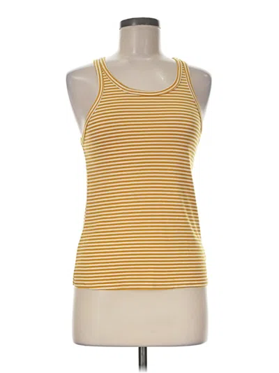 Pre-owned Lacausa Tank Top Yellow Halter Neckline Tops