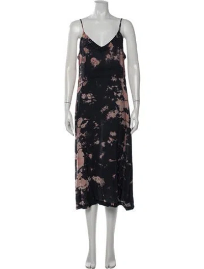 Pre-owned Lacausa Tie-dye Print Midi Length Dress In Blue/pink