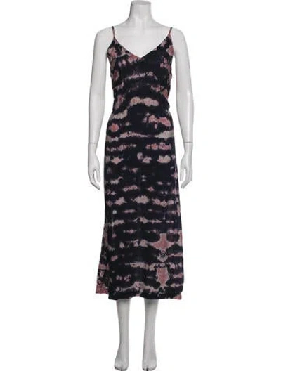 Pre-owned Lacausa Tie-dye Print Midi Length Dress In Blue/pink