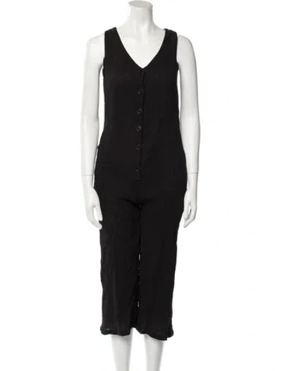 Pre-owned Lacausa V-neck Jumpsuit In Black