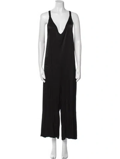Pre-owned Lacausa V-neck Jumpsuit In Black