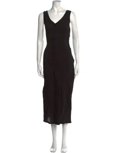 Pre-owned Lacausa V-neck Jumpsuit In Black