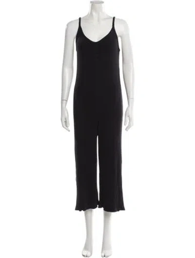 Pre-owned Lacausa V-neck Jumpsuit In Black