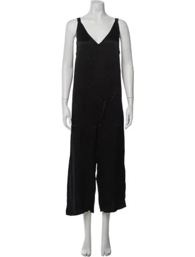 Pre-owned Lacausa V-neck Jumpsuit In Black