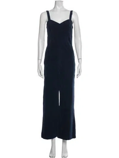 Pre-owned Lacausa V-neck Jumpsuit In Blue