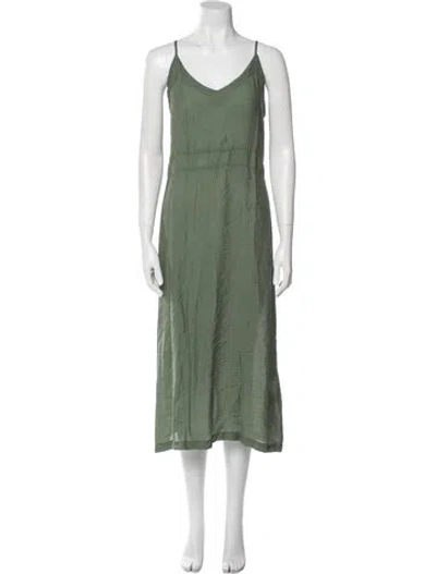 Pre-owned Lacausa V-neck Long Dress W/ Tags In Green
