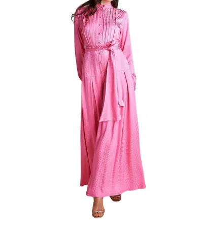 Lace Chain Print Jumpsuit In Pink