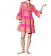 Lace Ruffle Sleeve Mini Dress In Raspberry