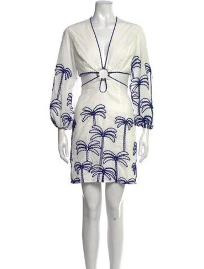 Pre-owned Lace The Label Graphic Print Mini Dress In White