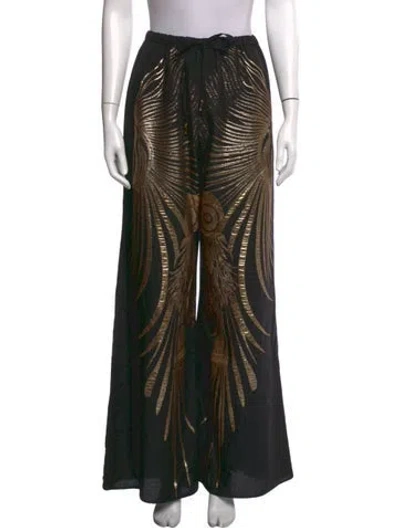 Pre-owned Lace The Label Graphic Print Wide Leg Pants In Black