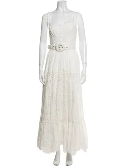 Pre-owned Lace The Label Lace Pattern Long Dress In Neutrals