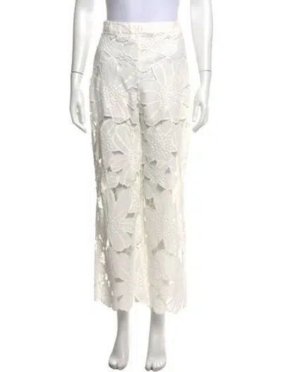 Pre-owned Lace The Label Lace Pattern Wide Leg Pants In White
