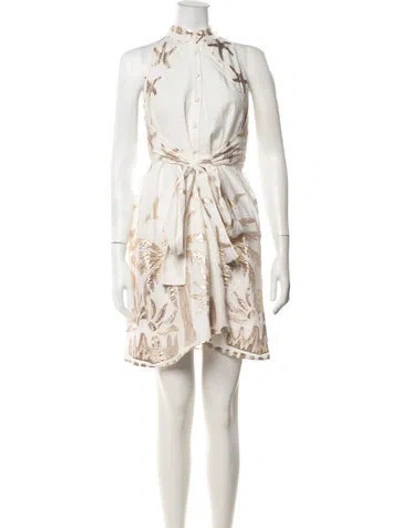 Pre-owned Lace The Label Linen Mini Dress In Neutrals