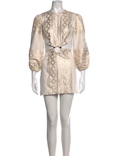 Pre-owned Lace The Label Metallic Cutout Mini Dress In Metallic/neutrals