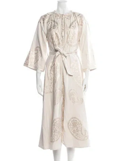 Pre-owned Lace The Label Paisley Print Long Dress In Neutrals