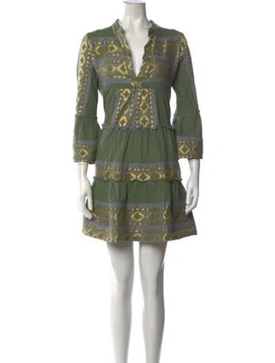 Pre-owned Lace The Label Patterned Mini Dress In Green