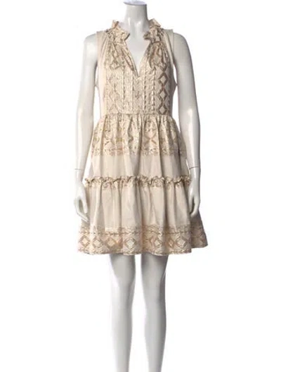 Pre-owned Lace The Label Patterned Mini Dress In Neutrals