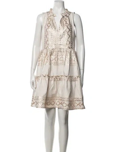 Pre-owned Lace The Label Patterned Mini Dress In Neutrals