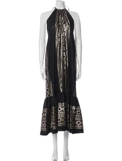 Pre-owned Lace The Label Printed Long Dress In Black
