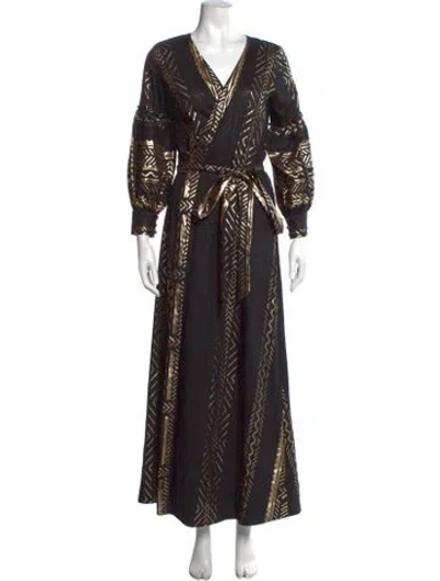 Pre-owned Lace The Label Printed Long Dress In Black