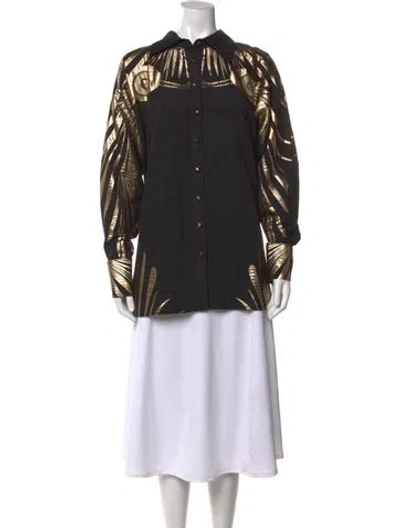 Pre-owned Lace The Label Printed Long Sleeve Top In Black