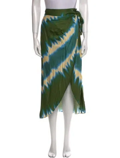 Pre-owned Lace The Label Printed Midi Length Skirt In Green