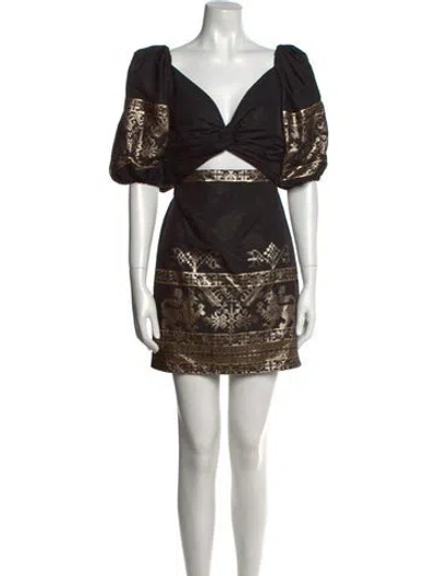 Pre-owned Lace The Label Printed Mini Dress In Black
