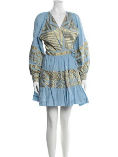Pre-owned Lace The Label Printed Mini Dress In Blue