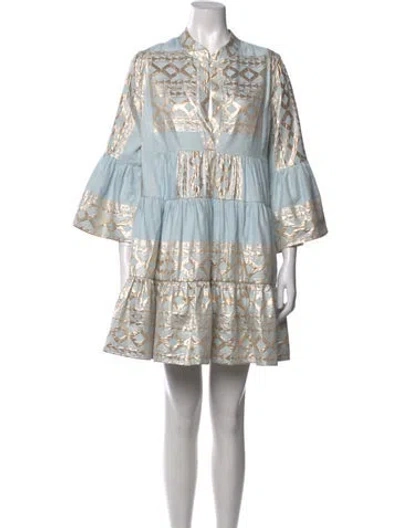 Pre-owned Lace The Label Printed Mini Dress In Blue