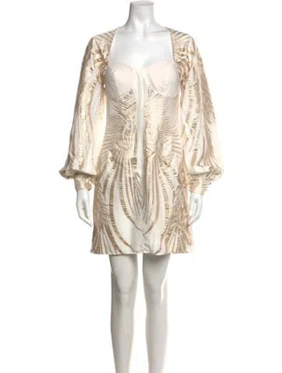 Pre-owned Lace The Label Printed Mini Dress In Neutrals