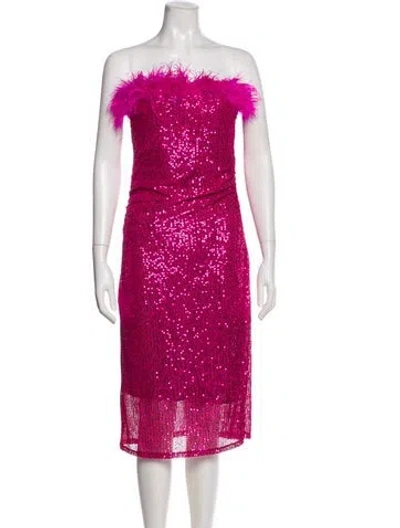 Pre-owned Lace The Label Strapless Knee-length Dress In Pink