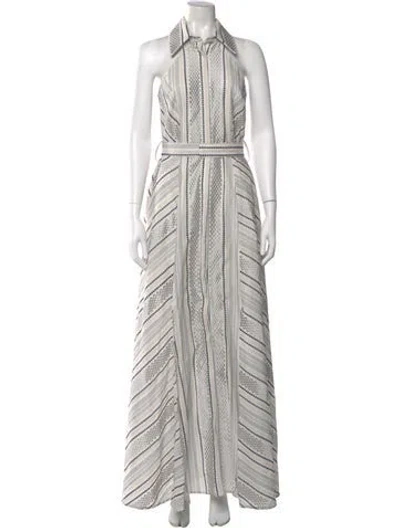Pre-owned Lace The Label Striped Long Dress In Gray