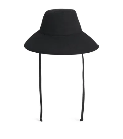 Lack Of Color Cotton Canvas Holiday Bucket Hat In Black