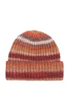 Lack Of Color Illusion Striped Wool Beanie In Orange
