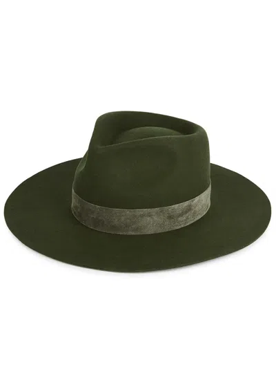Lack Of Color Mirage Green Wool Felt Fedora In Blue