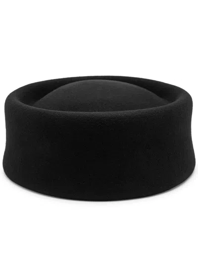 Lack Of Color Nightsky Wool Pillbox Hat In Black