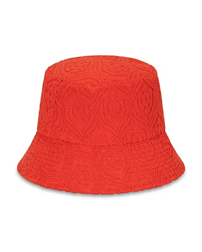 Lack Of Color Palm Terry Cloth Bucket Hat In Red