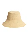 Lack Of Color Neutral The Inca Raffia Bucket Hat In Beige