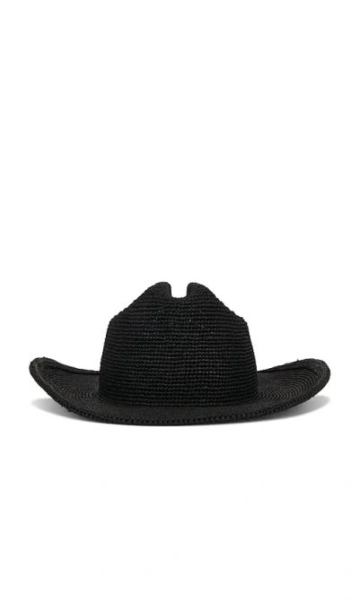 Lack Of Color Raffia Cowboy Hat In Black