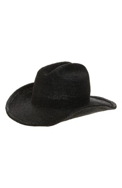 Lack Of Color Raffia Cowboy Hat In Black