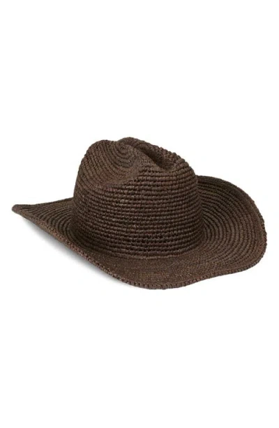 Lack Of Color Raffia Cowboy Hat In Brown