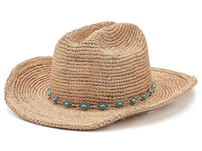 Lack Of Color Raffia Cowboy Turuoise Traditional Hats Natural: Md (57cm) In Brown