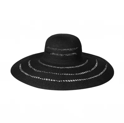 Lack Of Color Riviera Ultra Wide Hat In Black In Neutral