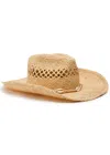 Lack Of Color Seashells Embellished Raffia Cowboy Hat