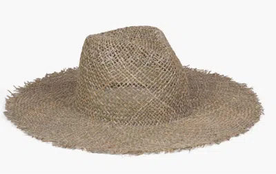 Lack Of Color Sunnydip Fray Fedora Hat In Natural In White