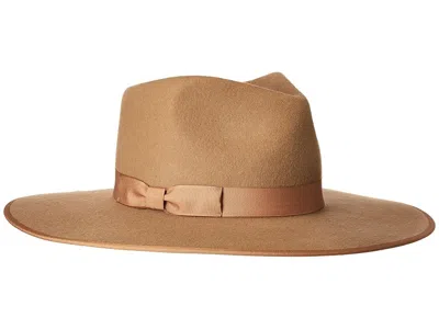 Lack Of Color Teak Rancher Wool Felt Fedora Fedora Hats Light Brown: Sm (55cm) In Tan